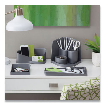 Advantus Silhouette Canyon Caddy, 3-compartment, 9.3 X 5.1 X 4.2, Gray freeshipping - TVN Wholesale